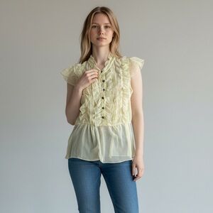 Sheer Ruffle Blouse | Cottagecore Vintage Top